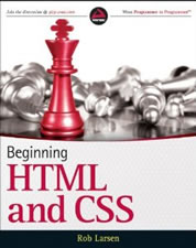 an image of Rob Larsen's Beginning HTML and CSS